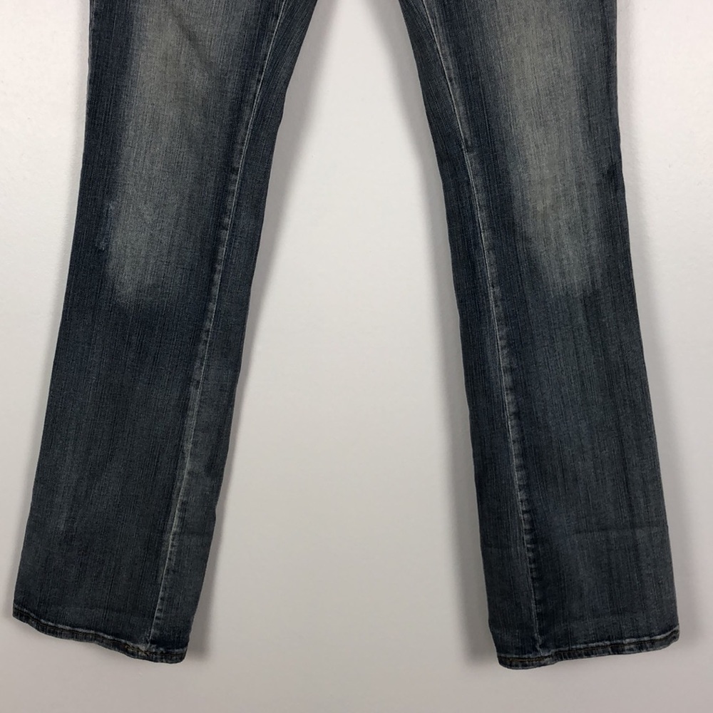 Pepe London jeans blue purple splash design bootcut long leg 5 pocket jean Sz 30 - Picture 2 of 6